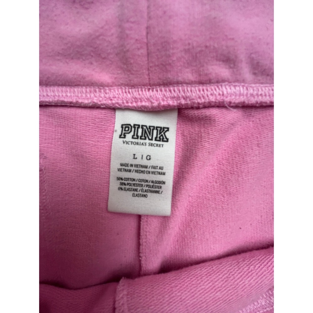Pink Victoria's Secret Flare Sweatpants Pink Logo Drawstring Lounge Pants Large - Picture 5 of 12